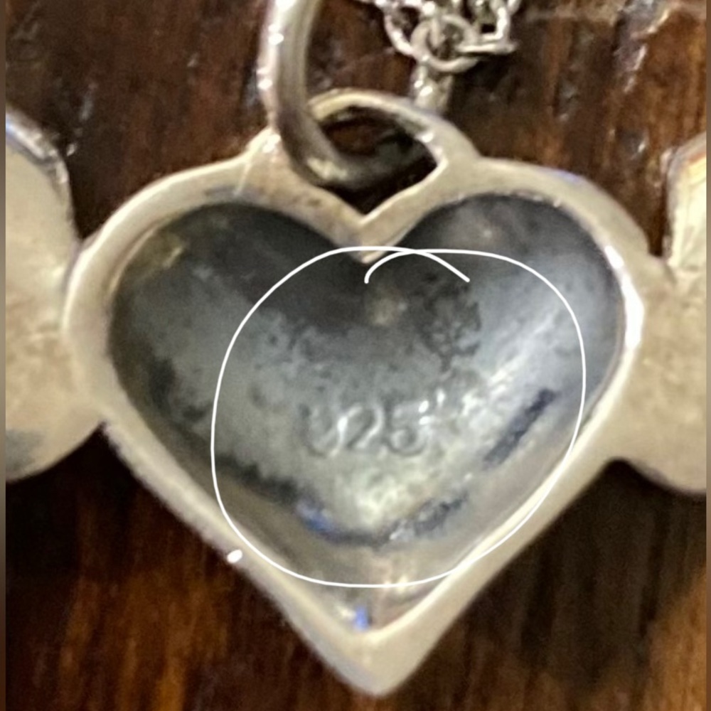 Heart Necklace with Wings Sterling Silver 925 18” - Picture 7 of 8